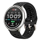 Умные часы Xiaomi Amazfit Active 2 (Round) Standard Edition серебристый (чёрный ремешок)