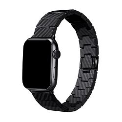 Браслет Pitaka Modern Fiber для Apple Watch 38 / 40 / 41 / 42 / 44 / 45 / 49mm карбон чёрно-серый (полоска)