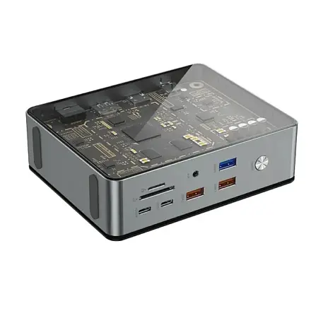 Док-станция WIWU Matrix 16 in 1 (Type-C) (Уценка) серый (хорошее состояние, потертости, скол на рамке) - 3