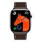 Умные часы Apple Watch Hermes Series 11 46mm GPS + Cellular Silver Titanium Case Ebene Single Tour Deployment Buckle Strap (with Orange Hermès Sport band) - 2