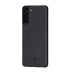 Клип-кейс (накладка) Pitaka MagEZ Case для Samsung Galaxy S21 Plus кевлар (арамид), чёрно-серый (полоска)