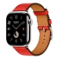Умные часы Apple Watch Hermes Series 11 42mm GPS + Cellular Silver Titanium Case Rouge Radieux Single Tour Strap (with Orange Hermès Sport band)