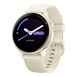 Умные часы Garmin Vivoactive 6 лунно-золотистый (слоновая кость ремешок)