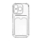 Клип-кейс (накладка) с визитницей для Apple iPhone 16 Pro Max силикон, прозрачный
