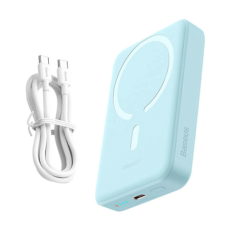 Внешний аккумулятор с беспроводной зарядкой Baseus Magnetic Mini Wireless Fast Charge 10000 мАч 30 Вт голубой - 4