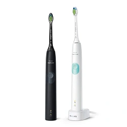 Набор электрических зубных щеток Philips Sonicare 4300 HX6450/05 чёрный / белый