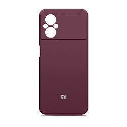 Клип-кейс (накладка) Silicone cover закрытый для Xiaomi Poco M5 силикон, вишнёвый