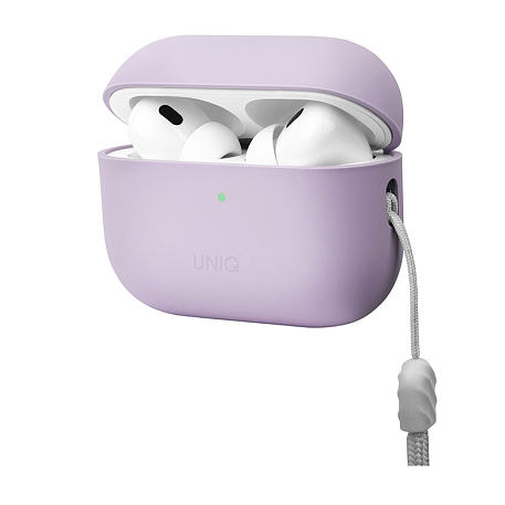 Кобура UNIQ Lino для Apple AirPods Pro 2 поликарбонат, силикон, лавандовый - 3
