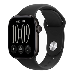 Умные часы Apple Watch Series 12 42mm GPS   Black Aluminum Case Black Sport Band