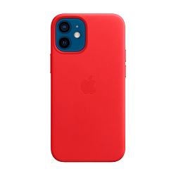 Клип-кейс (накладка) Apple Leather Case MagSafe для Apple iPhone 12 Mini кожа, Red