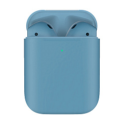 Беспроводные наушники Apple AirPods 2 с зарядным футляром серо-голубой матовый (полная покраска) (MV7N2)