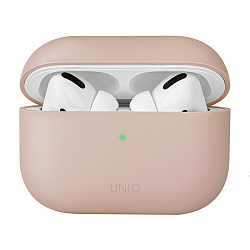 Кобура UNIQ Lino для Apple AirPods Pro 2 поликарбонат, силикон, пудровый