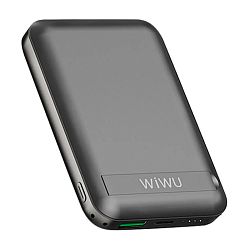 Внешний аккумулятор с беспроводной зарядкой WIWU Snap Cube Magnetic Wireless Power Bank 10000 мАч 22.5 Вт чёрный