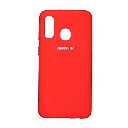 Клип-кейс (накладка) Silicone cover закрытый для Samsung Galaxy A40 силикон, красный