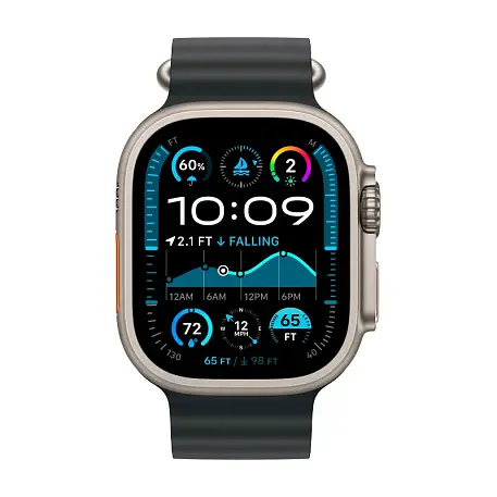 Умные часы Apple Watch Ultra 2 (2024) 49mm GPS + Cellular Natural Titanium Case Black Ocean Band One Size - 2