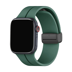 Ремешок D-Buckle для Apple Watch 38 / 40 / 41 / 42mm силикон тёмно-зелёный