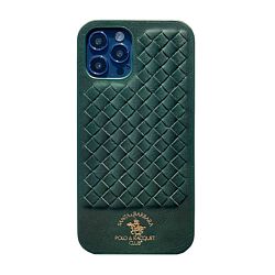 Клип-кейс (накладка) Santa Barbara Polo Racquet Club для Apple iPhone 12 Pro Max кожа, зелёный