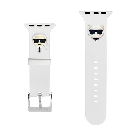 Ремешок CG Mobile Lagerfeld Karl and Choupette Head для Apple Watch 38 / 40 / 41 / 42mm силикон белый - 2