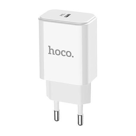 Сетевое зарядное устройство + кабель Lightning Hoco C71A 18 Вт, белый