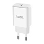 Сетевое зарядное устройство + кабель Lightning Hoco C71A 18 Вт, белый