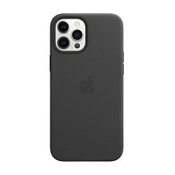 Клип-кейс (накладка) Apple Leather Case MagSafe для Apple iPhone 12 Pro Max кожа, Black