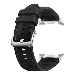 Ремешок Hybrid для Samsung Galaxy Watch 8/8 Classic кожа чёрный