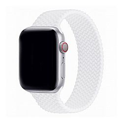 Плетёный монобраслет для Apple Watch 38 / 40 / 41 / 42mm силиконовый эластомер белый