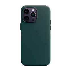 Клип-кейс (накладка) Leather Case MagSafe для Apple iPhone 14 Pro Max кожа, тёмно-зелёный