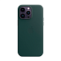 Клип-кейс (накладка) Leather Case MagSafe для Apple iPhone 14 Pro Max (Уценка) тёмно-зелёный (хорошее состояние, повреждено покрытие)