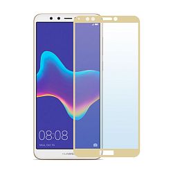 Защитное стекло 3D Classic для Huawei Y9 2018 / Y7 2017 / Y7 Prime 2017, золотая рамка