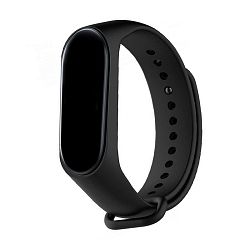 Спортивный ремешок для Mi Band 5 / 6 / 7 силикон чёрный