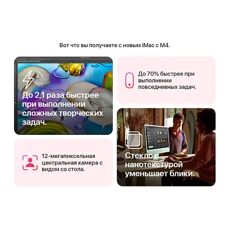 Моноблок Apple iMac 24" M4 (8-core GPU) 16 ГБ, 256 ГБ (MWUE3), зелёный - 6