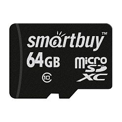 Карта памяти SmartBuy SB64GBSDCL10-00LE (без адаптера), 64 ГБ