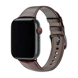 Ремешок WIWU Crazy Horse Leather для Apple Watch 44 / 45 / 46 / 49mm кожа тёмно-коричневый