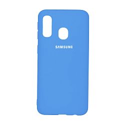 Клип-кейс (накладка) Silicone cover закрытый для Samsung Galaxy A40 силикон, голубой