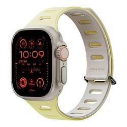 Ремешок Native Union Active Band для Apple Watch 44 / 45 / 46 / 49mm силикон жёлтый, серый