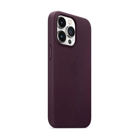 Клип-кейс (накладка) Apple Leather Case MagSafe для Apple iPhone 13 Pro (Уценка) Dark Cherry (хорошее состояние, пятна на чехле) - 2
