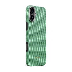 Клип-кейс (накладка) Pitaka Ultra-Slim Case для Apple iPhone 16 кевлар (арамид), зелёный