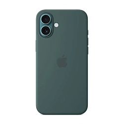 Клип-кейс (накладка) Silicone Case MagSafe для Apple iPhone 16 Plus силикон, "зелёное озеро"