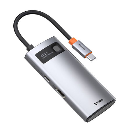 Адаптер-разветвитель для компьютера Baseus Metal Gleam Series/Starjoy (HDMI*1+USB3.0*1+USB2.0*1+PD*1) (4в1) серый - 4