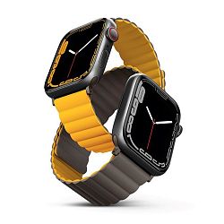 Магнитный браслет UNIQ Revix для Apple Watch 44 / 45 / 46 / 49mm силикон горчичный-хаки