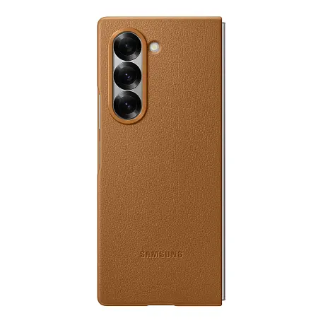 Клип-кейс (накладка) Samsung Kindsuit Case для Samsung Galaxy Z Fold 6 экокожа, коричневый - 3