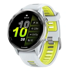 Умные часы Garmin Forerunner 970 титановый (бело-жёлтый ремешок)