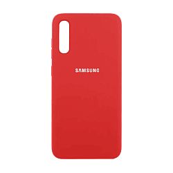 Клип-кейс (накладка) Silicone cover закрытый для Samsung Galaxy A70 силикон, красный