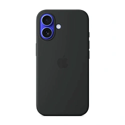 Клип-кейс (накладка) Silicone Case MagSafe для Apple iPhone 16 силикон, чёрный