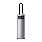 Адаптер-разветвитель для компьютера Baseus Metal Gleam Series/Starjoy (USB3.0+HDMI+PD+RJ45+SD/TF) (8в1) серый