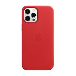 Клип-кейс (накладка) Apple Leather Case MagSafe для Apple iPhone 12 Pro Max кожа, Red