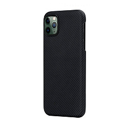Клип-кейс (накладка) Pitaka MagEZ Case для Apple iPhone 11 Pro Max кевлар (арамид), чёрно-серый (плетение "шахматы")