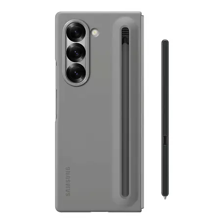 Клип-кейс (накладка) Samsung S Pen Case для Samsung Galaxy Z Fold 6 полиуретан, поликарбонат, серый - 5