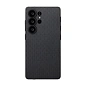 Клип-кейс (накладка) Pitaka PinButton Case для Samsung Galaxy S25 Ultra кевлар (арамид), чёрно-серый